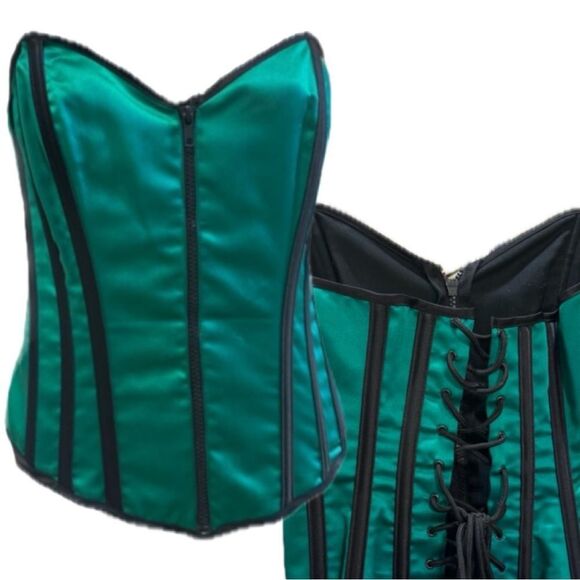Shirley Of Hollywood Green Sporty Lace-Up Corset - Picture 4 of 9